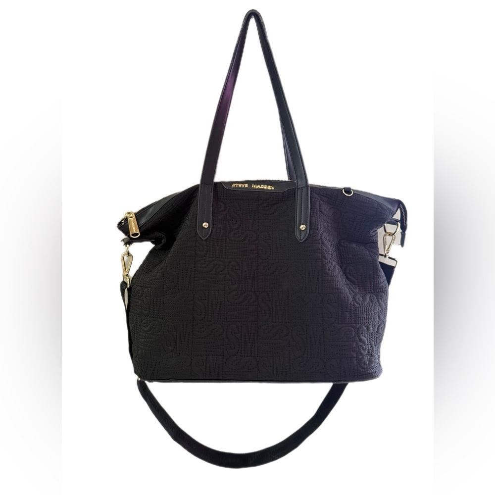 Steve Madden Textured Black Tote Bag